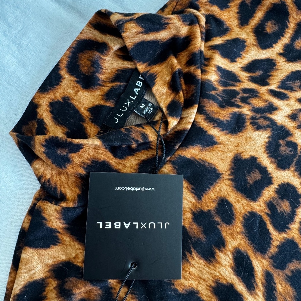 NEW JLUX LABEL Leopard Print Mini Dress in size M